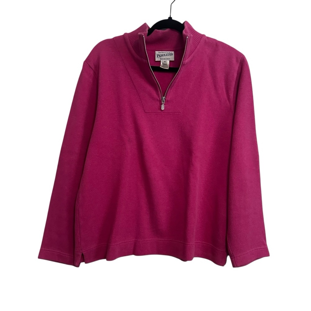 Pendleton Vintage Magenta Quarter Zip Sweater Size Medium